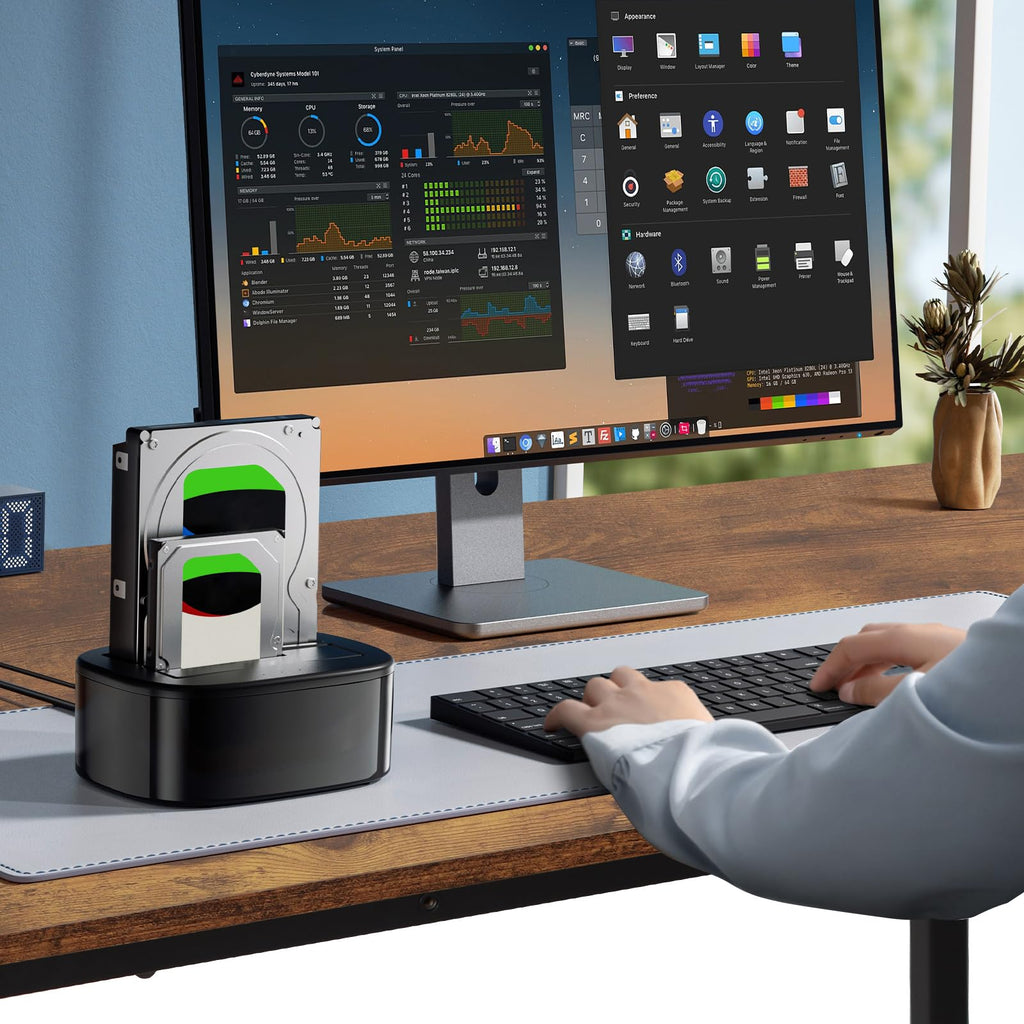 Panana Simple Computer Desk with Storage Bag and Headphone Hook, Modern Small Study Writing Table Home Office Desk PC Laptop Desk for Home Workstation (Rustic Brown, 100 x 50 x 75 cm)