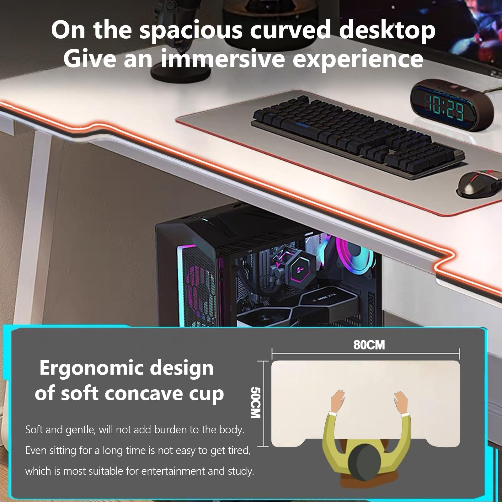 WXJHL Gaming Desk Computer Writing Table Student Art Modren Simple Style Desks PC Wood Suitable Tables for Home, Office,Bedroom